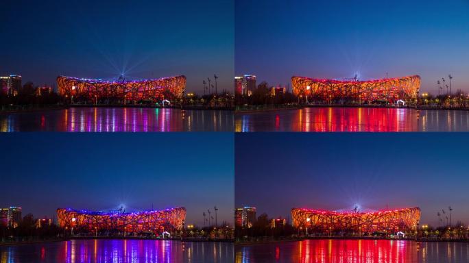 北京国家体育馆4K延时拍摄灯光秀