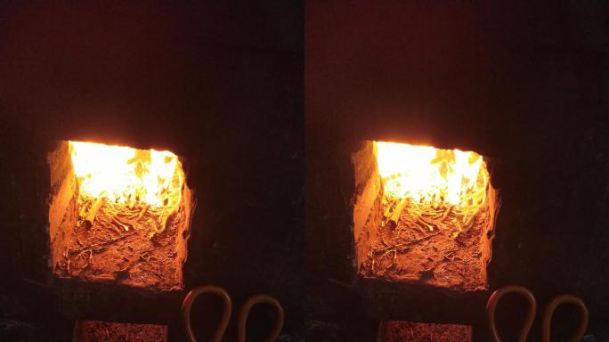 燃烧的灶火火焰4K实拍视频