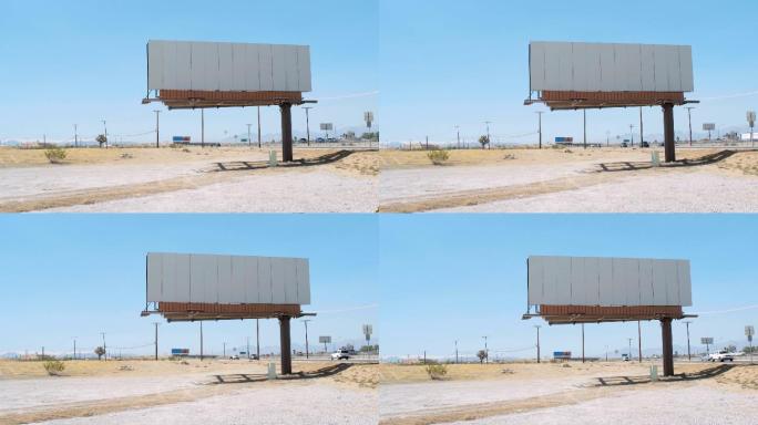 沙漠中一块空白广告牌