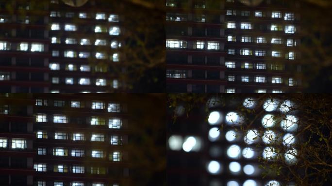 大楼窗户的灯光