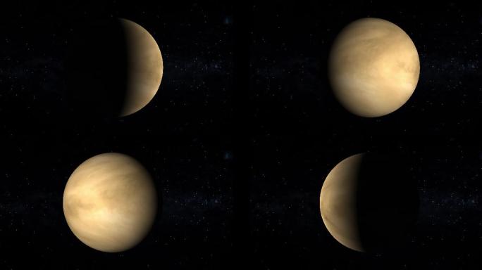 金星在太空中旋转宇宙星体自转公转