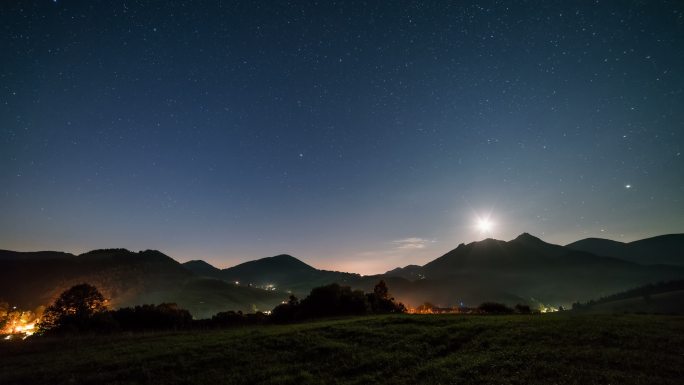 繁星点点的夜空星空延时延时摄影启明星