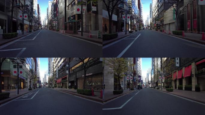 东京银座实拍场景视频开车第一视角