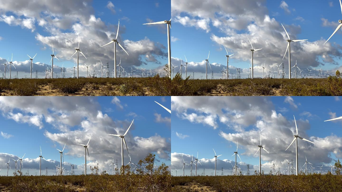大型风力涡轮机一排排风能源