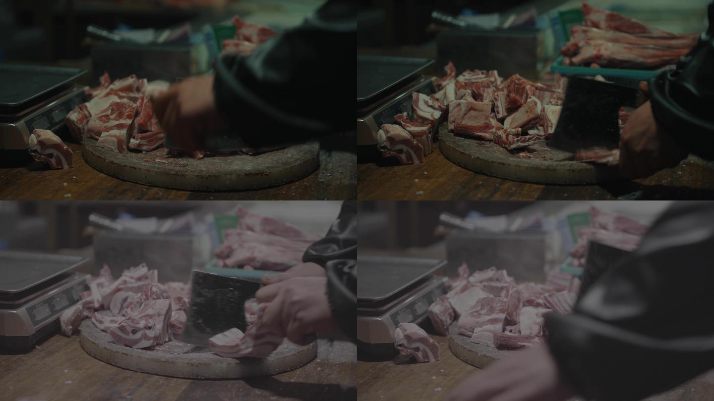 菜市场剁肉