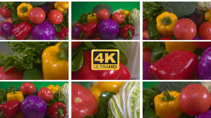 4K新鲜蔬菜绿色有机食材特写