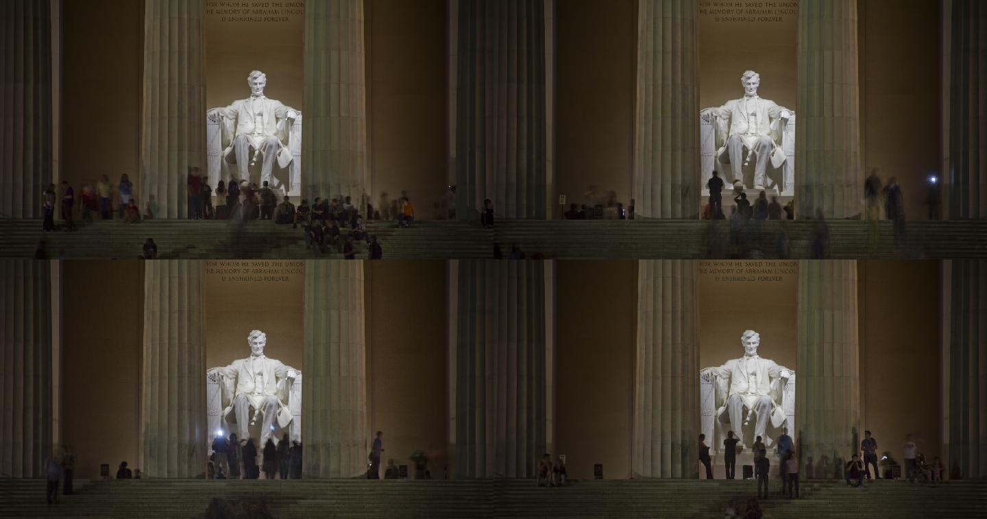 林肯纪念堂林肯雕像雕塑空镜头空境通用素材
