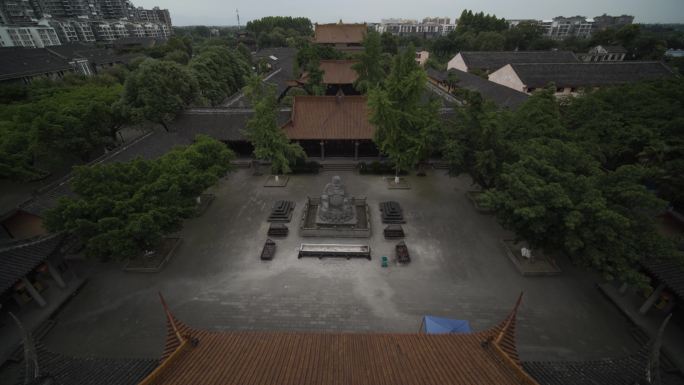 罗汉寺寺庙风光寺院航拍