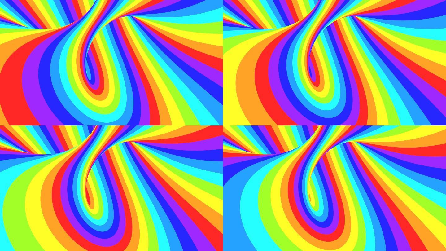 抽象彩虹催眠动画背景。