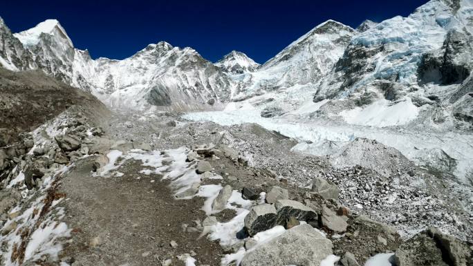 喜马拉雅山景观冰山雪峰山脉山谷无人区