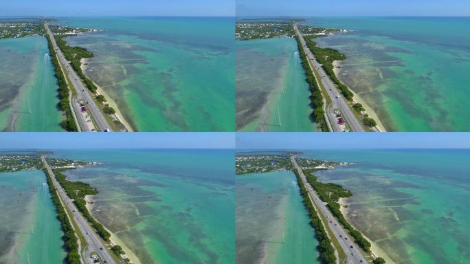 佛罗里达群岛海外公路的空中视频