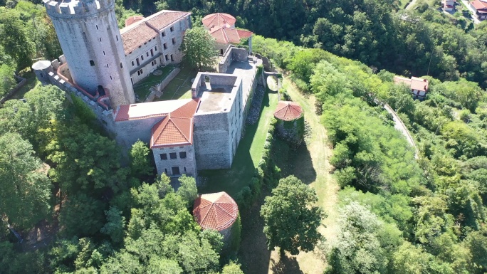建筑鸟瞰图航拍古堡欧洲