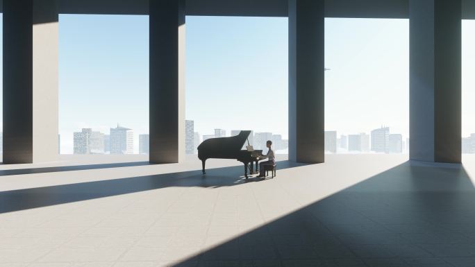艺术钢琴光影城市