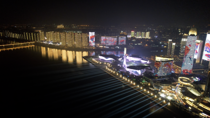 长沙北辰三角洲灯光秀-城市夜景