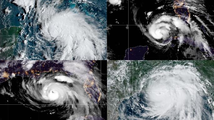 飓风IDA时间推移卫星影像
