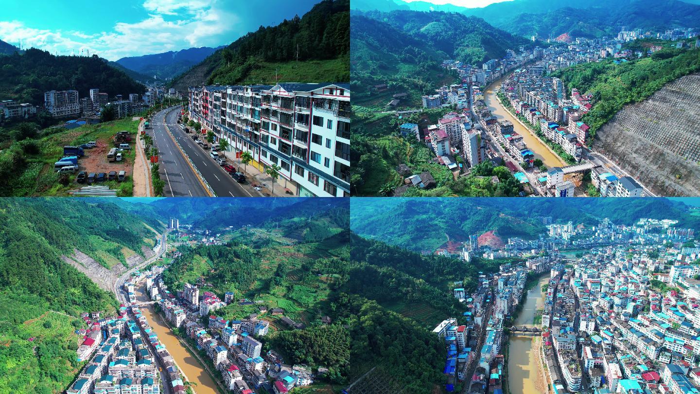 桂林龙胜县城建筑航拍