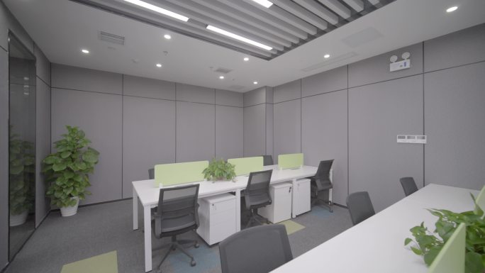4K丨办公室企业公司共享空间前台空镜头
