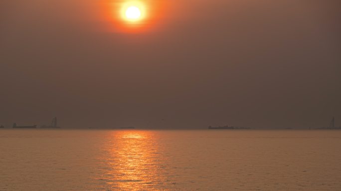 海上日落延时摄影