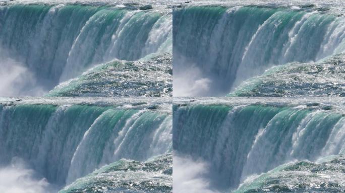 加拿大尼亚加拉大瀑布的超慢镜头特写