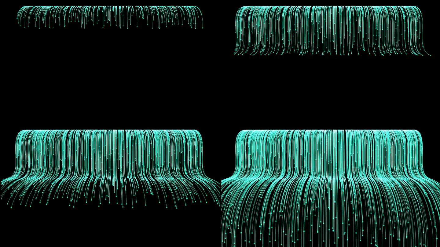 科技蓝色粒子光线瀑布