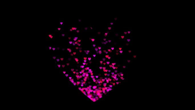 粉色爱心粒子闪烁视频——无缝循环带通道