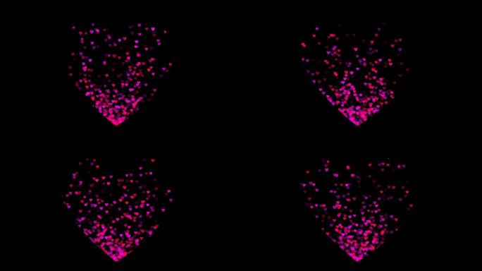 粉色爱心粒子闪烁视频——无缝循环带通道