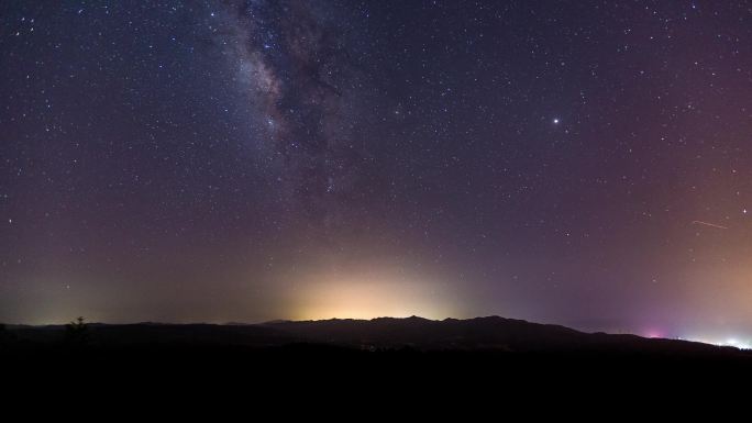 野外银河星空延时摄影