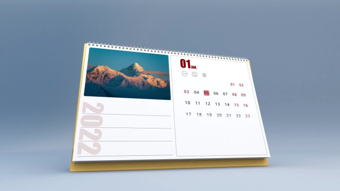 4K原创新年日历模板 内容可改 年年可用