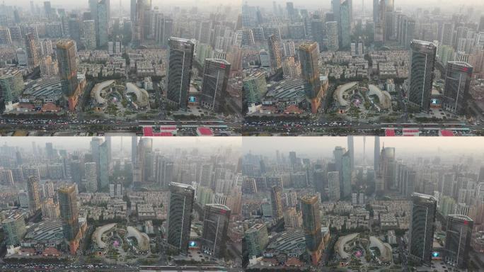 广州天河珠江新城天娱广场城市中轴线航拍