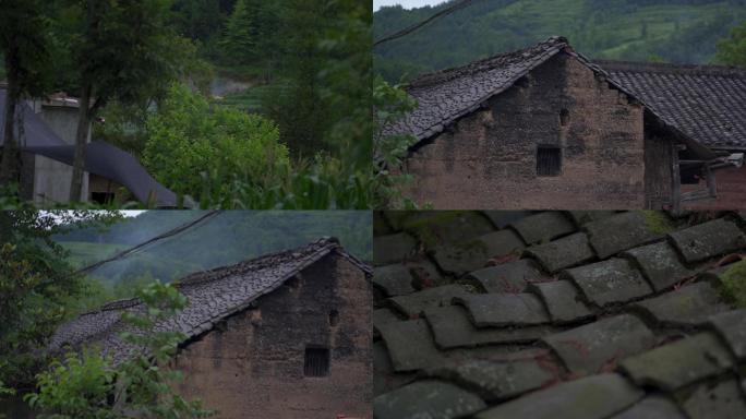 汉中农村环境 瓦 破旧的房子
