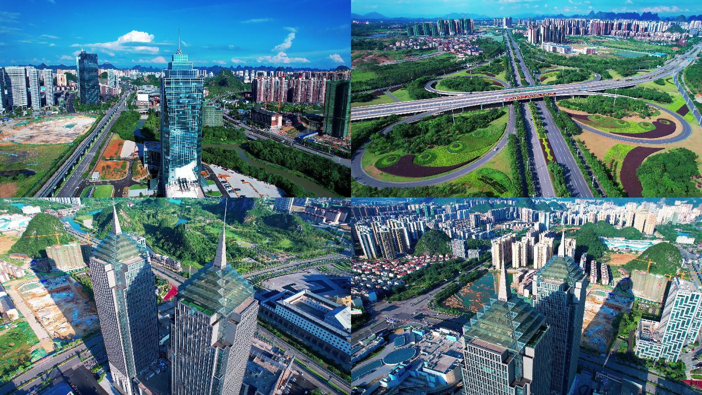 桂林临桂新区城市建筑交通多镜头