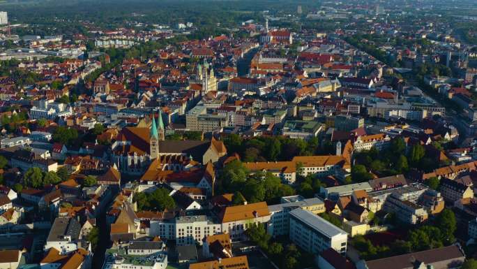 德国奥格斯堡古城鸟瞰图