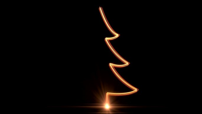 旋转闪烁着霓虹灯的圣诞树