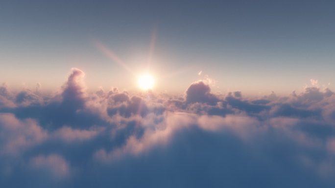 日落时的云层大气层战斗机空中飞行迎着希望