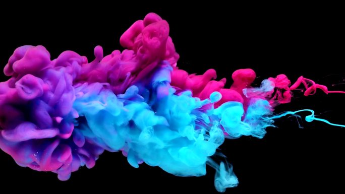 水墨在水中飞溅抽象意境概念唯美光影色彩艺