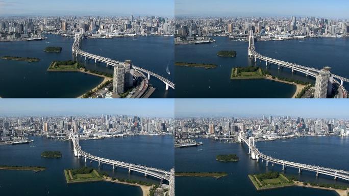 东京彩虹桥日本国外外国桥梁航拍风光地标建