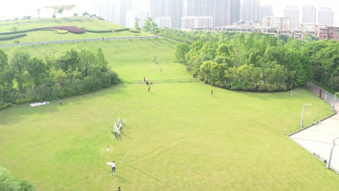 航拍合肥庐州公园