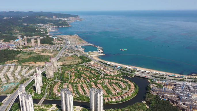 海岸 风景 建筑  俯视 航拍