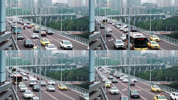 4K重庆交通过桥车流延时