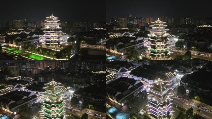 惠州合江楼水东街夜景航拍