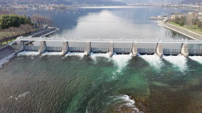 坝湖鸟瞰图自然电力供应自然电力