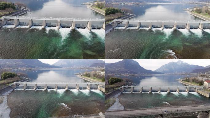 坝湖鸟瞰图自然电力供应自然电力