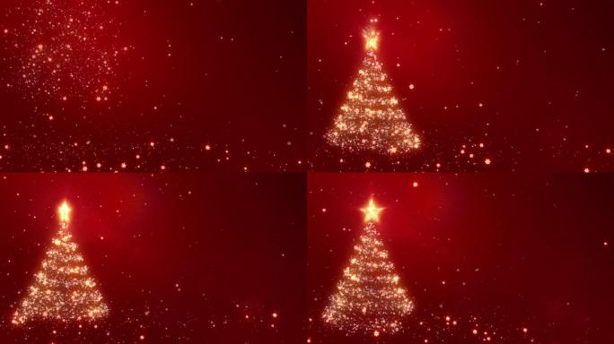 圣诞节背景粒子光效飘雪魔法