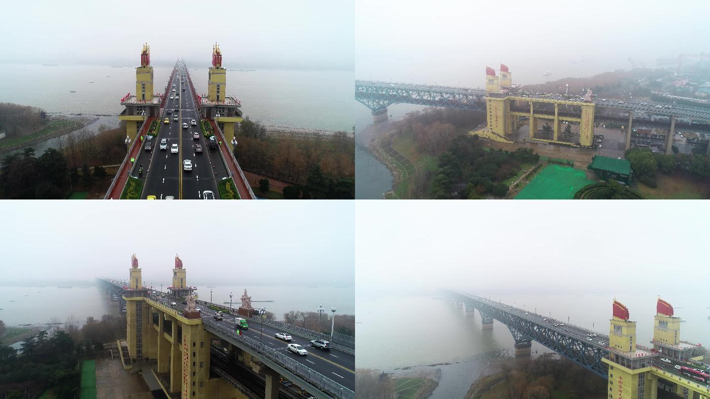 4K南京长江大桥航拍