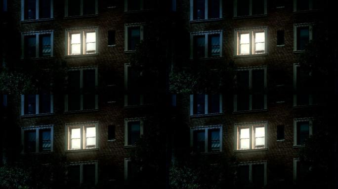 公寓楼的夜间拍摄熬夜深夜夜晚夜景