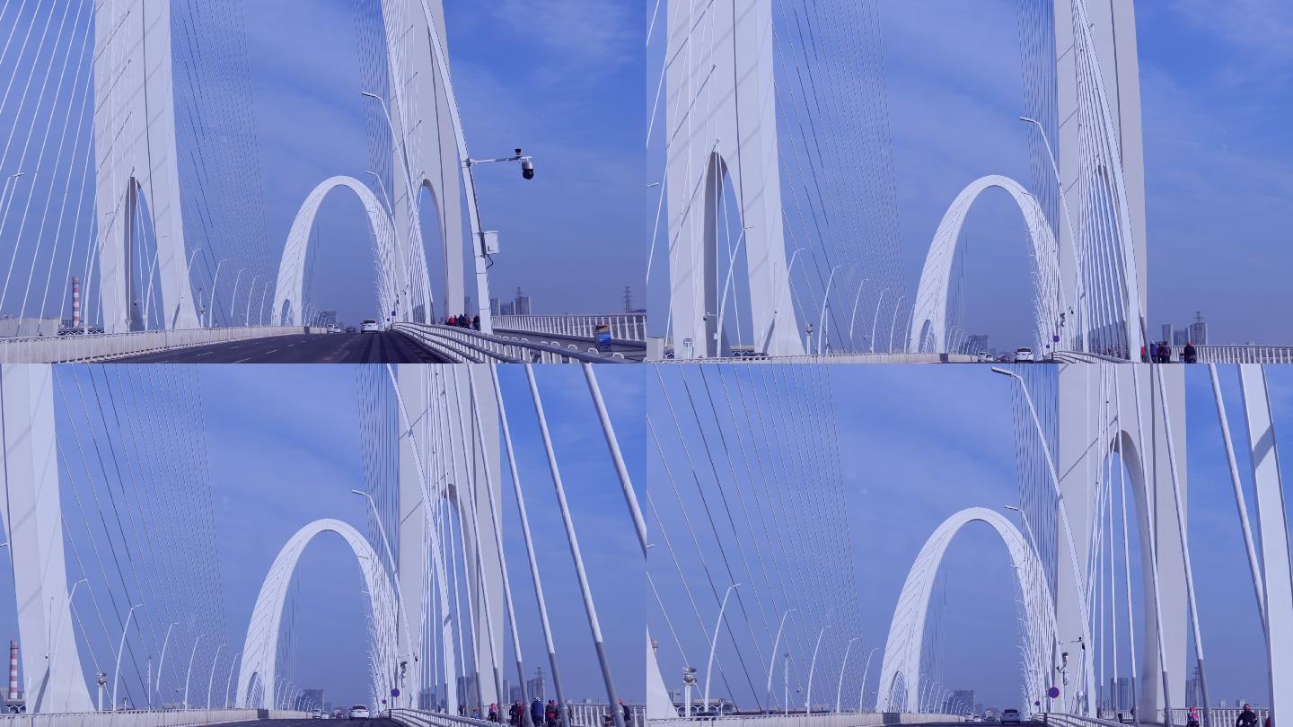 4k开车视角拍摄首钢大桥实拍素材