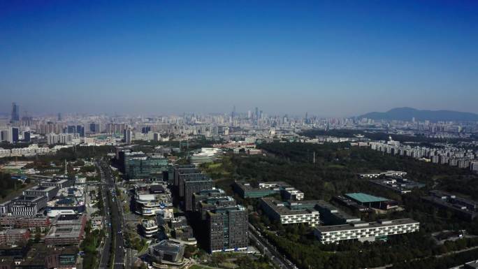 4K南京城市空镜素材蓝天白云视频