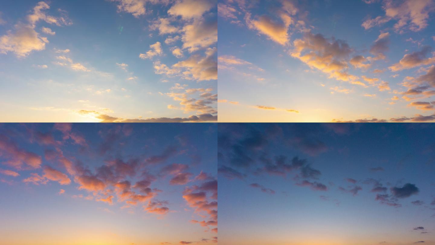 日落延时4K素材实拍视频云层流动
