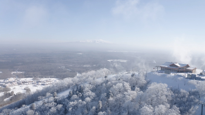 【4K】长白山雪景航拍空镜