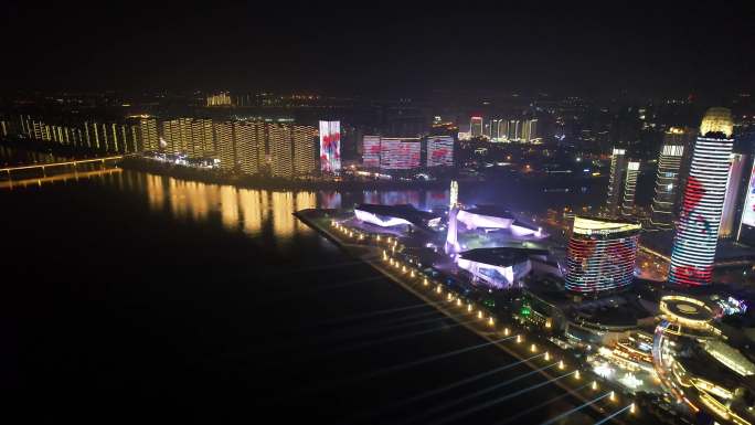 航拍北辰三角洲夜景